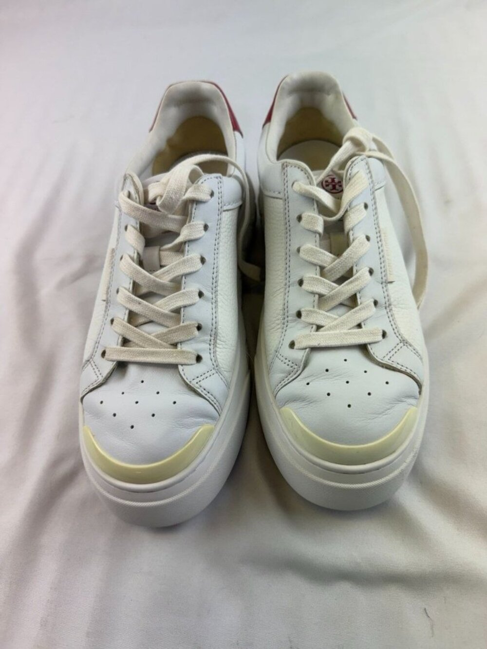 Tory Burch Ladybug Sneaker Size 8.5M White/Berry 149083 Excellent Condition - Picture 3 of 11